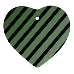 Green Elegant Lines Heart Ornament (2 Sides)