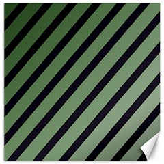 Green Elegant Lines Canvas 12  X 12  