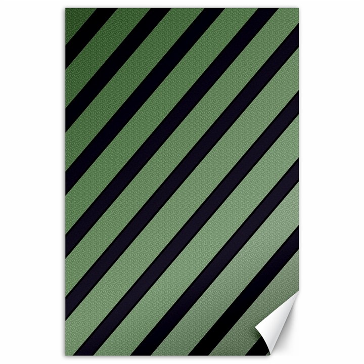 Green elegant lines Canvas 24  x 36 