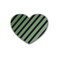 Green Elegant Lines Heart Coaster (4 Pack) 