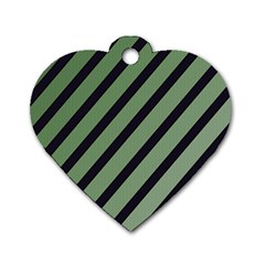 Green Elegant Lines Dog Tag Heart (one Side)