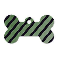 Green Elegant Lines Dog Tag Bone (one Side)