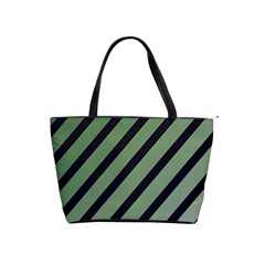 Green Elegant Lines Shoulder Handbags