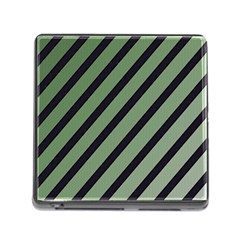 Green Elegant Lines Memory Card Reader (square)