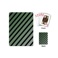 Green Elegant Lines Playing Cards (mini)  by Valentinaart