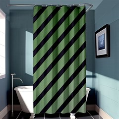 Green Elegant Lines Shower Curtain 36  X 72  (stall) 