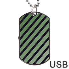 Green Elegant Lines Dog Tag Usb Flash (two Sides)  by Valentinaart