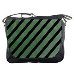 Green Elegant Lines Messenger Bags by Valentinaart