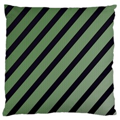 Green Elegant Lines Large Cushion Case (one Side)