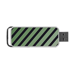 Green Elegant Lines Portable Usb Flash (two Sides)