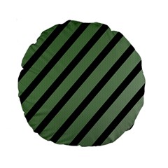 Green Elegant Lines Standard 15  Premium Round Cushions