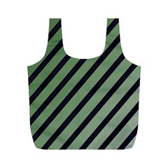 Green Elegant Lines Full Print Recycle Bags (m)  by Valentinaart