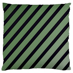 Green Elegant Lines Large Flano Cushion Case (two Sides)