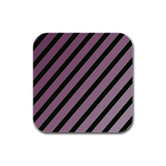 Elegant Lines Rubber Square Coaster (4 Pack)  by Valentinaart