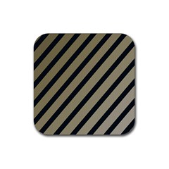 Decorative Elegant Lines Rubber Coaster (square)  by Valentinaart