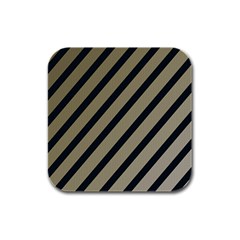 Decorative Elegant Lines Rubber Square Coaster (4 Pack) 