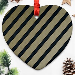 Decorative Elegant Lines Heart Ornament (2 Sides) by Valentinaart