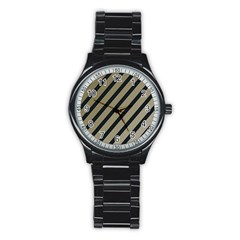 Decorative Elegant Lines Stainless Steel Round Watch by Valentinaart