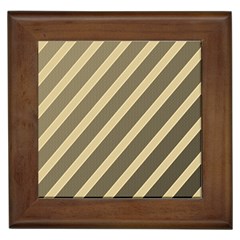 Golden Elegant Lines Framed Tiles by Valentinaart