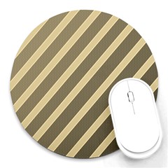 Golden Elegant Lines Round Mousepads