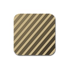 Golden Elegant Lines Rubber Square Coaster (4 Pack)  by Valentinaart