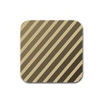 Golden elegant lines Rubber Square Coaster (4 pack)  Front