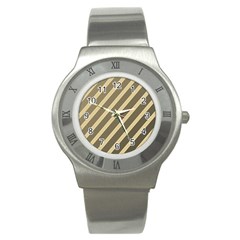 Golden Elegant Lines Stainless Steel Watch by Valentinaart