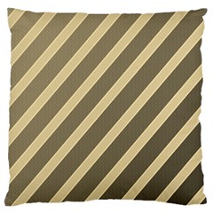 Golden Elegant Lines Large Cushion Case (one Side)