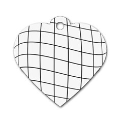 Simple Lines Dog Tag Heart (one Side)