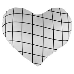 Simple Lines Large 19  Premium Flano Heart Shape Cushions