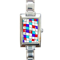 Colorful cubes  Rectangle Italian Charm Watch