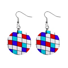 Colorful cubes  Mini Button Earrings