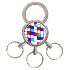 Colorful cubes  3-Ring Key Chains