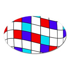 Colorful Cubes  Oval Magnet by Valentinaart