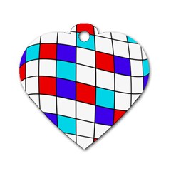 Colorful cubes  Dog Tag Heart (One Side)