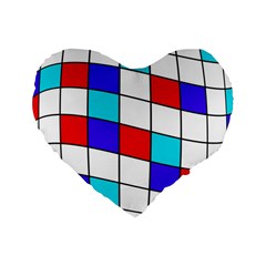 Colorful cubes  Standard 16  Premium Heart Shape Cushions