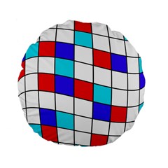 Colorful Cubes  Standard 15  Premium Flano Round Cushions