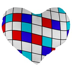 Colorful Cubes  Large 19  Premium Flano Heart Shape Cushions by Valentinaart