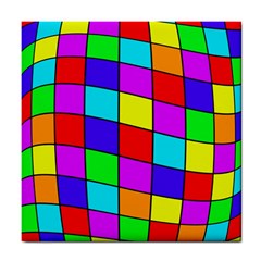 Colorful Cubes Tile Coasters