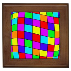 Colorful Cubes Framed Tiles