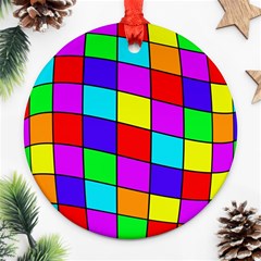 Colorful Cubes Ornament (round) 