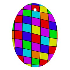 Colorful Cubes Ornament (oval) 