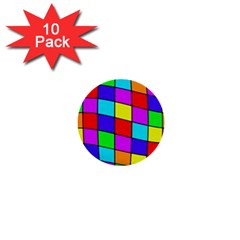 Colorful Cubes 1  Mini Buttons (10 Pack) 