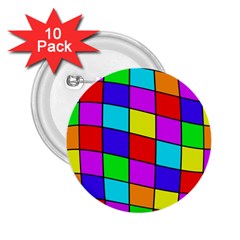 Colorful Cubes 2 25  Buttons (10 Pack) 