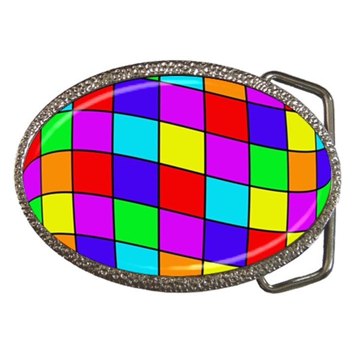 Colorful cubes Belt Buckles