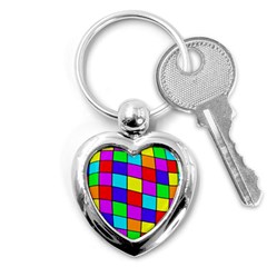 Colorful Cubes Key Chains (heart) 