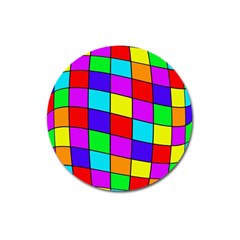 Colorful Cubes Magnet 3  (round)