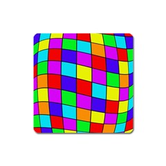 Colorful Cubes Square Magnet