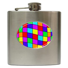 Colorful Cubes Hip Flask (6 Oz)