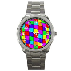 Colorful Cubes Sport Metal Watch